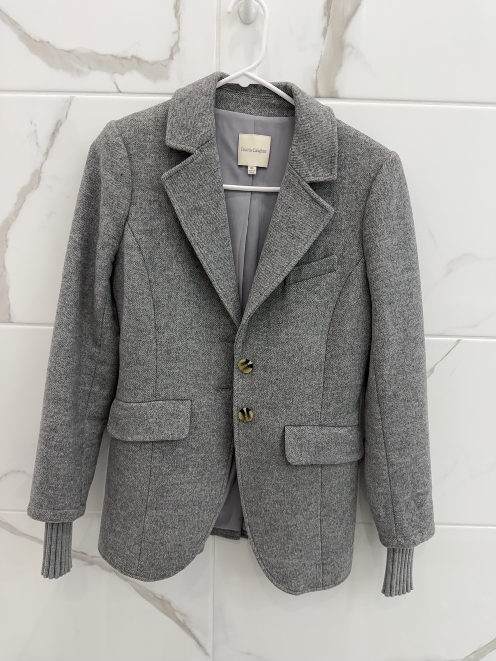 Favorite Daughter Gray Wool Blend Tailored Blazer Jacket—AMAZING!